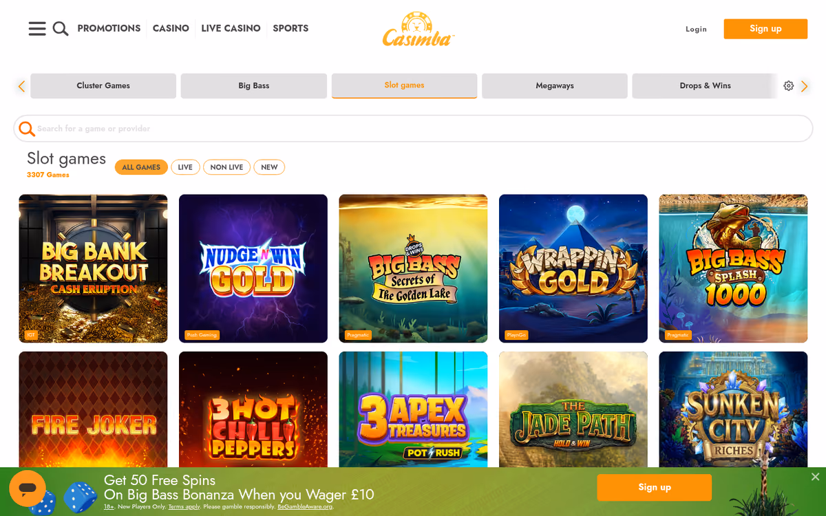 Casimba slots lobby
