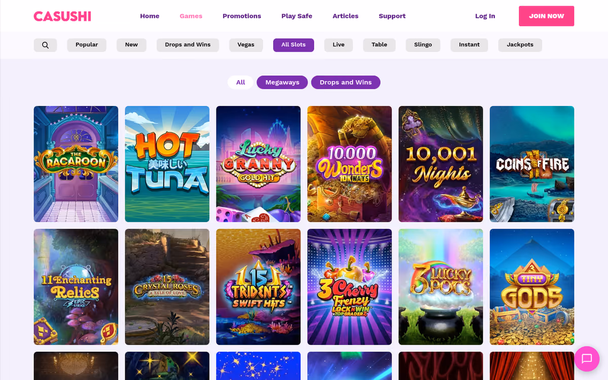 Casushi All Slots lobby