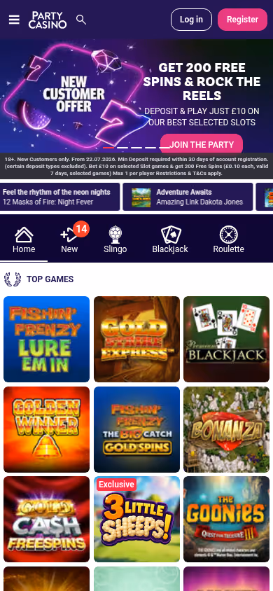 PartyCasino on mobile